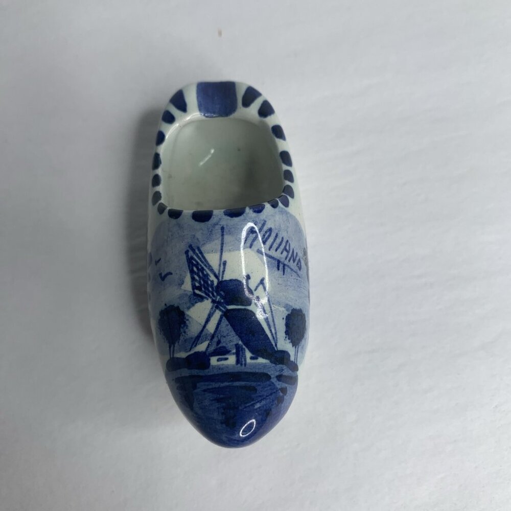 Mini Delft Blue Hand Painted Porcelan Windmill Shoe